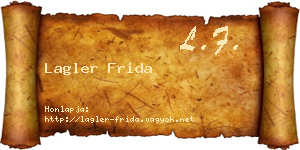 Lagler Frida névjegykártya
